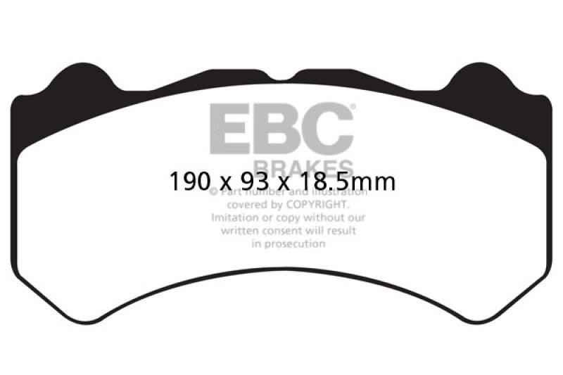 EBC 08-11 Nissan GT-R (R35) 3.8 Twin Turbo (Cast Iron Rotors) Bluestuff Front Brake Pads