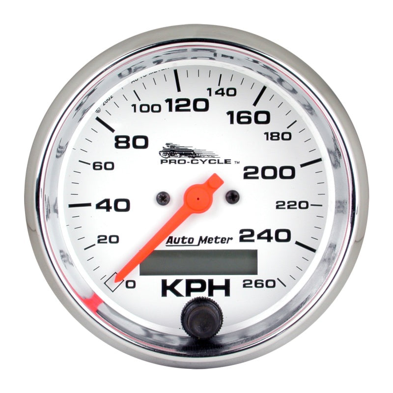 Autometer Pro-Cycle Gauge Speedo 3 3/4in 160 Mph Elec White