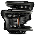 AlphaRex 18-20 Ford F-150 NOVA LED Proj Headlight Plank Style Alpha Blk w/Activ Light/Seq Signal/DRL