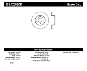 StopTech 08-12 Infiniti EX35 Cryo Drilled Sport Rear Right Rotor