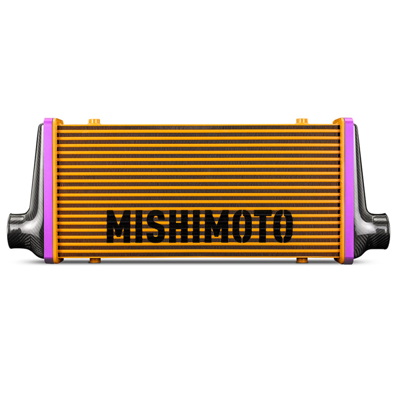 Mishimoto Universal Carbon Fiber Intercooler - Gloss Tanks - 525mm Silver Core - C-Flow - C V-Band