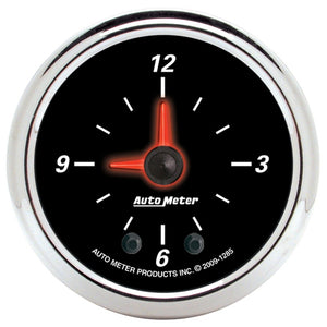 Autometer 52mm Full Sweep Electric 12 Hour Clock (Inc 10.5 ft Tubing or Wiring Harness)