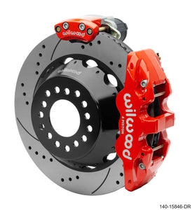 Wilwood Narrow Superlite 4R Rear P-Brk Kit AERO4 14in Rotor Big Ford New Style 2.5in Off - SRP Red