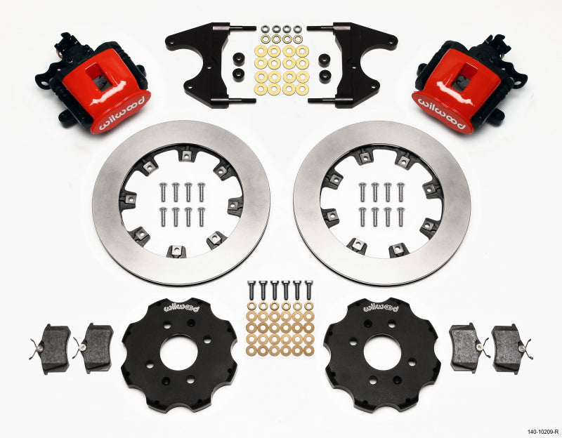 Wilwood Combination Parking Brake Rear Kit 12.19in Red Civic / Integra Drum 2.46 Hub Offset