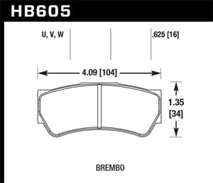 Hawk DTC-80 Brembo F3 16mm Race Brake Pads