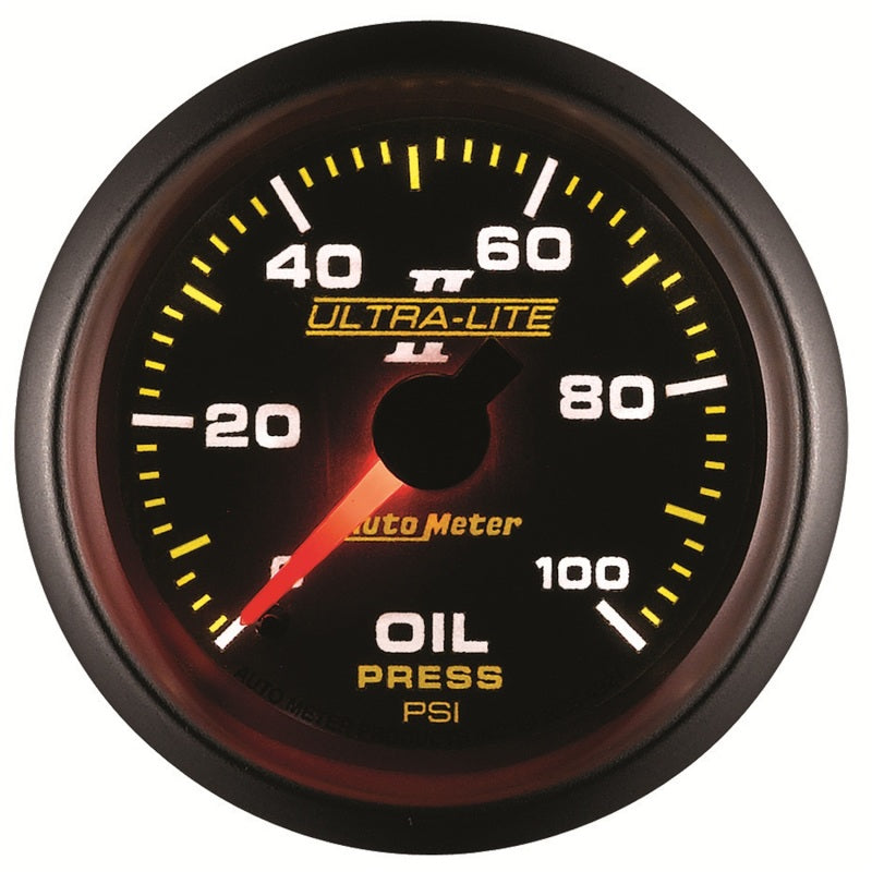 Autometer Ultra-Lite II 52mm 0-100 PSI Mechanical Oil Pressure Gauge