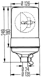 Hella Rotating Beacon H12V Yellow Mgs24 2Rl