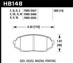 Hawk 89-93 Mazda Miata/MX-5 1.6L Black Race Front Brake Pads