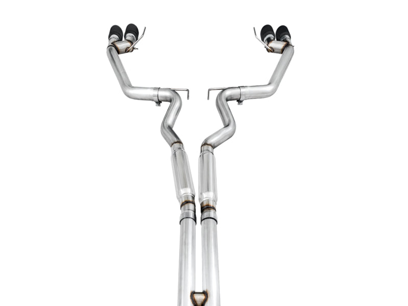 AWE Tuning 2018+ Ford Mustang GT (S550) Cat-Back Exhaust - Track Edition (Quad Diamond Black Tips)
