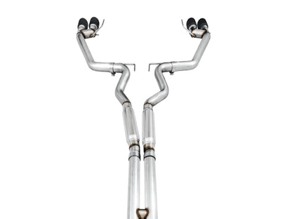 AWE Tuning 2018+ Ford Mustang GT (S550) Cat-Back Exhaust - Track Edition (Quad Diamond Black Tips)