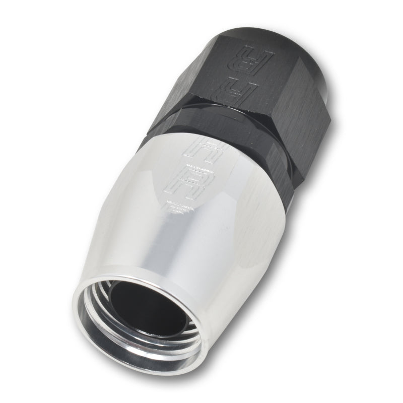 Russell Performance -6 AN Black/Silver Straight Full Flow Hose End