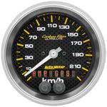 Autometer Carbon Fiber 3-3/8in. 0-225KM/H (GPS) Speedometer Gauge