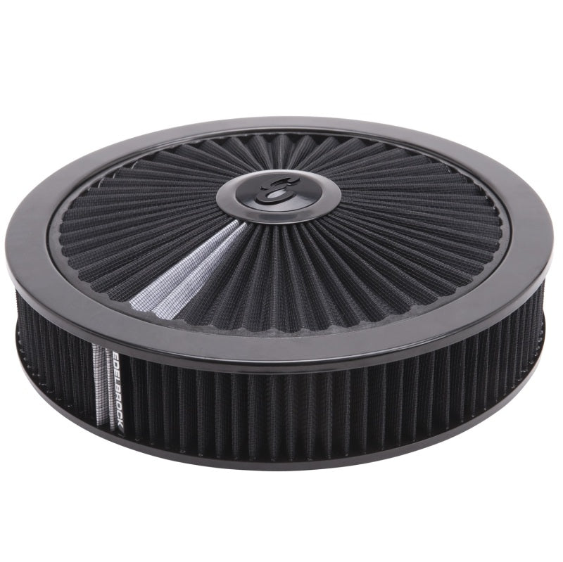Edelbrock Air Cleaner Pro-Flo High-Flow Series Round Filtered Top 14In Dia X 3 125In Dropped Base