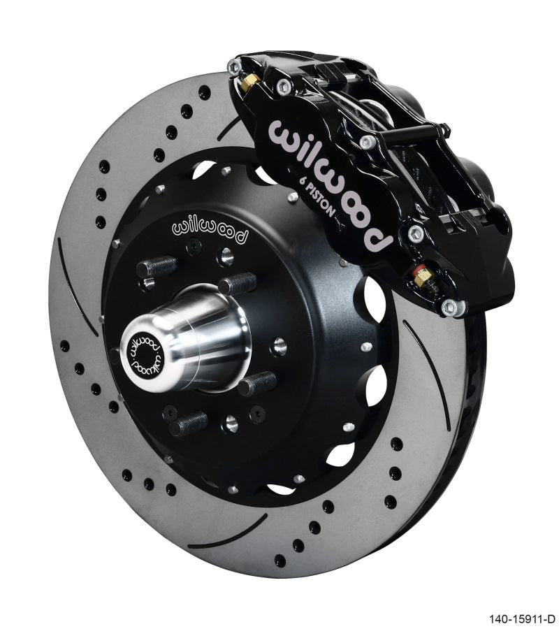 Wilwood Narrow Superlite 6R Front Big Brake Kit 14.00in SRP Drilled and Slotted Rotor - Black