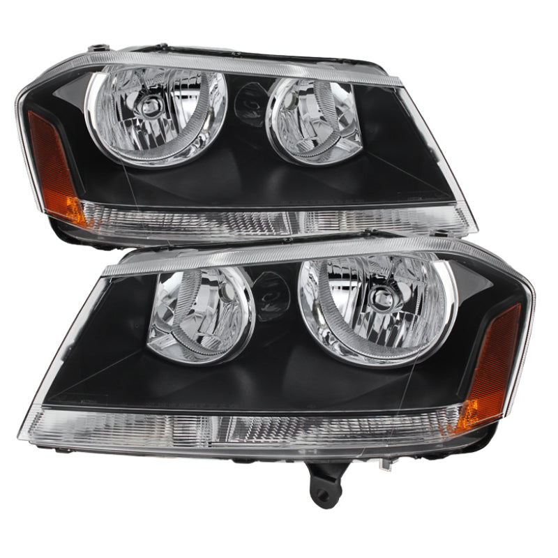 Xtune Dodge Avenger 08-14 Crystal Headlights Black HD-JH-DA08-AM-BK