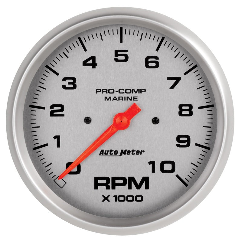 Autometer Marine Silver Ultra-Lite 5in 10K RPM In-Dash Tachometer Gauge