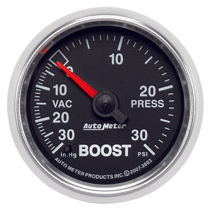 Autometer GS 52mm 30 In Hg.-Vac/30 PSI Mechanical Vacuum/Boost Gauge