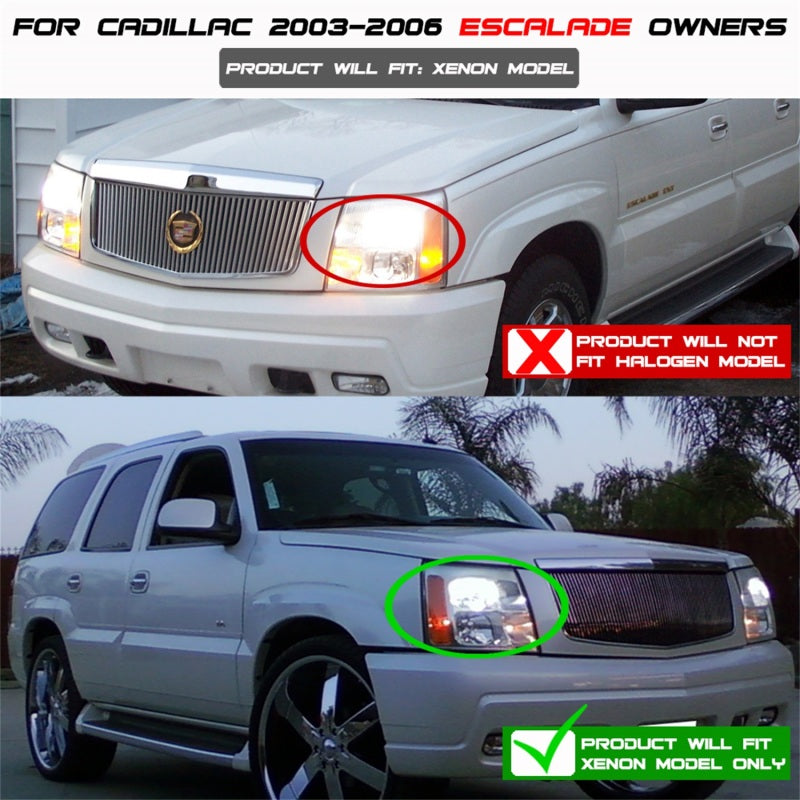 Spyder Cadillac Escalade 02-06 Projector Xenon/HID Model- LED Halo DRL Chrm PRO-YD-CE02-HID-DRL-C