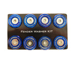 NRG M-Style Fender Washer Kit (TI Series) M6 Bolts For Metal (TI Burn Wshr/Silver Screw) - Set of 10