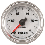 Autometer Pro-Cycle Gauge Voltmeter 2 1/16in 18V Digital Stepper Motor White
