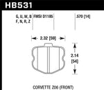 Hawk 10-12 Chevy Corvette Grand Sport / 06-12 Corvette Z06 Front DTC-70 Race Brake Pads