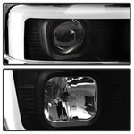 Spyder 08-10 Ford F-250 Projector Headlights V2 - Light Bar DRL LED - Black PRO-YD-FS08V2-LB-BK