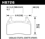 Hawk 2014 Chevrolet Corvette DTC-70 Front Brake Pads