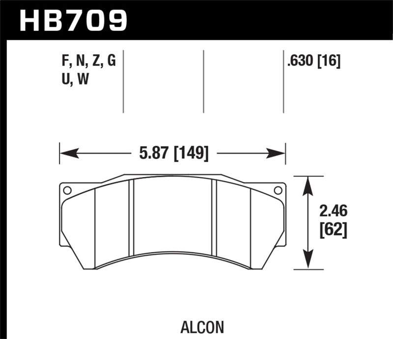 Hawk Performance Alcon Mono 6, Model 4497 DTC-30 Race Brake Pads