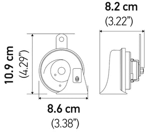 Hella Twin Trumpet Horn Kit 12V - Ford