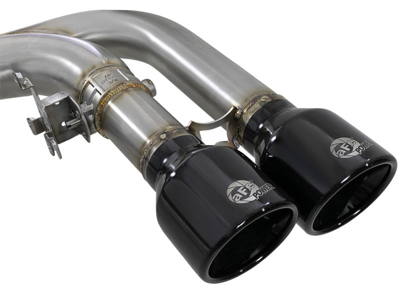 aFe MACH Force-Xp 3.5in. 304 SS C/B Exhaust w/o Muffler 15-18 BMW X5 M V8-4.4L (tt) - Black Tip