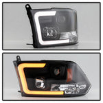 Spyder 09-16 Dodge Ram 1500 Ver 2 Proj Headlight - Light Bar Turn Signal - Blk - PRO-YD-DR09V2-SB-BK