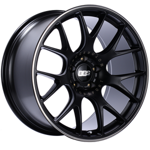 BBS CH-R 20x10.5 5x120 ET24 Satin Black Polished Rim Protector Wheel -82mm PFS/Clip Required