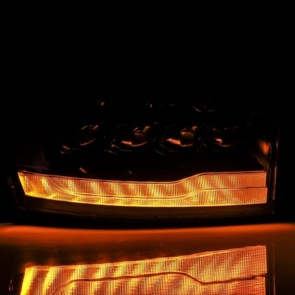 AlphaRex 06-08 Ram 1500HD NOVA LED Proj Headlights Plank Style Alpha Blk w/Seq Signal/DRL/Amber LED