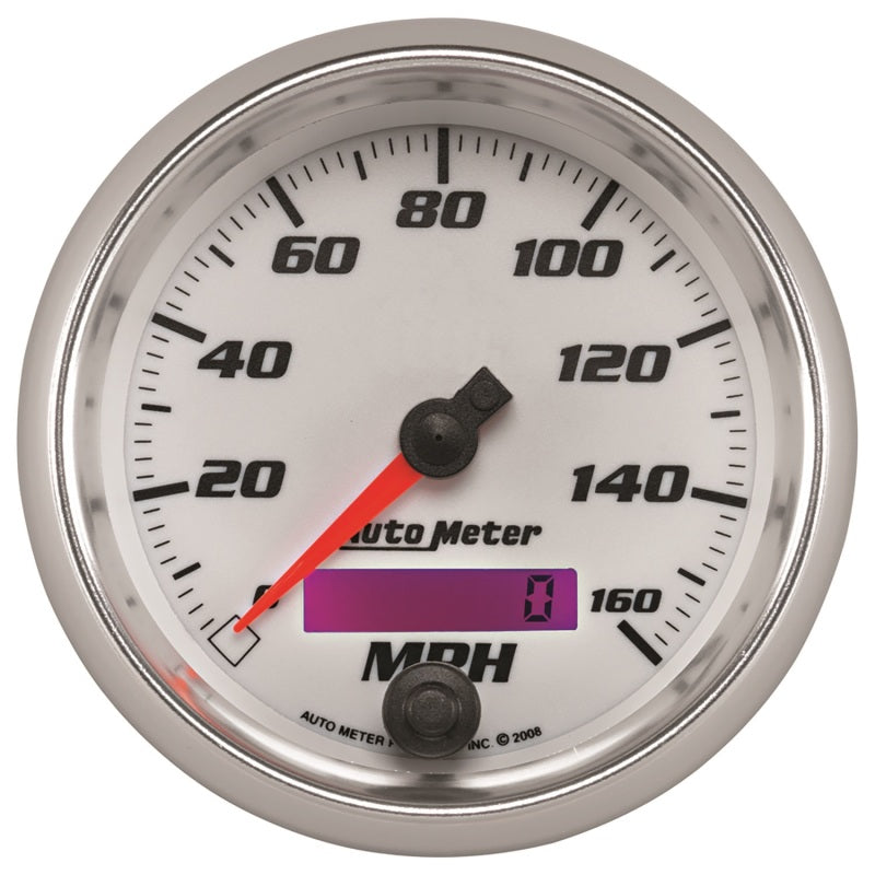 Autometer Pro-Cycle Gauge Speedometer 3 3/8in 160Mph Elec. Programmable White