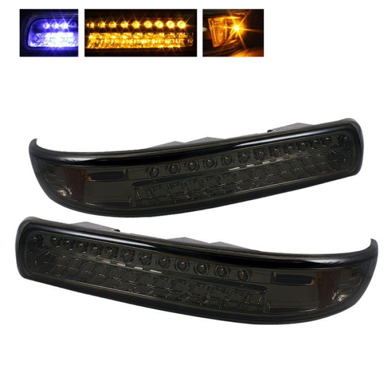 Xtune Chevy Silverado 99-02 LED Amber Bumper Lights Smoke CBL-CS99-LED-SM