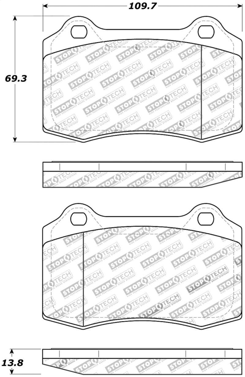 StopTech Street Touring 00-06 Jaguar S Typre R / XJ R / XJR-S Rear Brake Pads