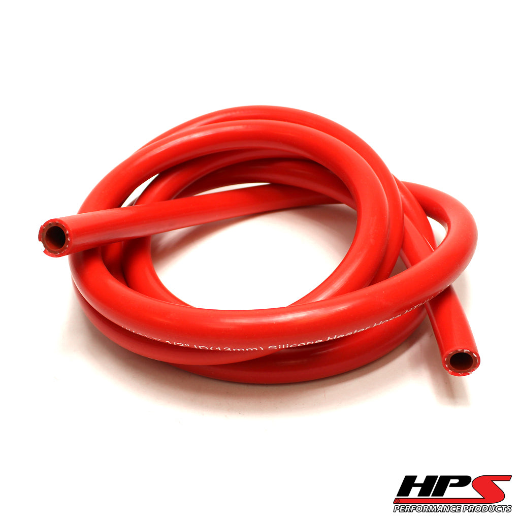 HPS Performance Silicone Heater Hose TubingHigh Temp 1-ply Reinforced1/4" ID10 Feet rollRed