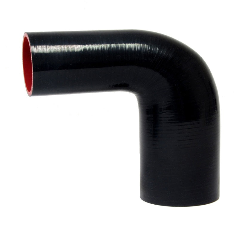 HPS Performance Silicone 90 Degree Elbow HoseHigh Temp Reinforced1-1/2" - 1-3/4" IDBlack