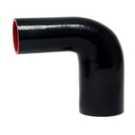 HPS Performance Silicone 90 Degree Elbow HoseHigh Temp 4-ply Reinforced3" - 4-1/4" IDBlack