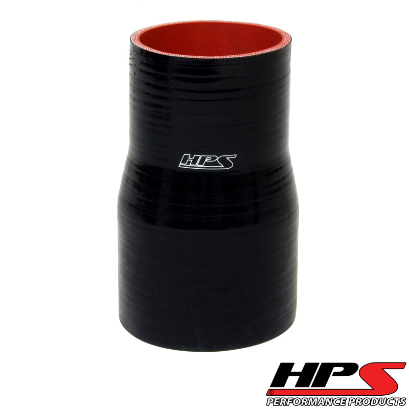 HPS Performance Silicone Reducer HoseHigh Temp 4-ply Reinforced2-1/2" - 3" ID4" LongBlack