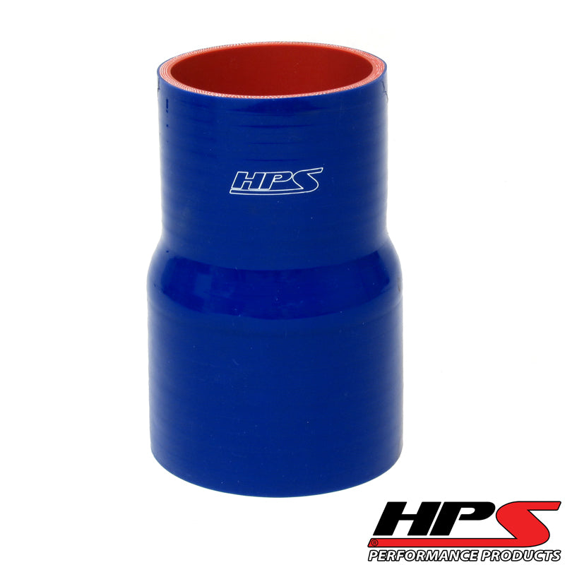 HPS Performance Silicone Reducer HoseHigh Temp 4-ply Reinforced2-1/4" - 2-3/4" ID4" LongBlue