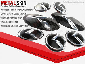 LODEN Carbon/Stainless Metal Skin "K" Overlay Emblem Sets