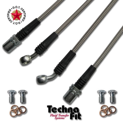 Techna-Fit Stainless Steel Brake Lines - 2018+ Honda Accord LX / EX - Front & Rear - HN-1168